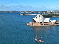 Sydney View 3   View from the Pylon Lookout - I was lucky to see a sailing ship go by.  The Opera House is arguably the best located building in the world.